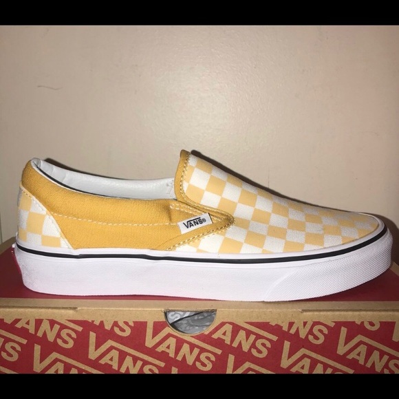 mustard checkered vans